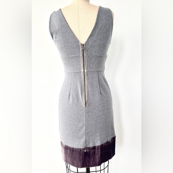 Bcbg Max Azaria size 2 grey knit dress with silk bottom contrast - Picture 4 of 8